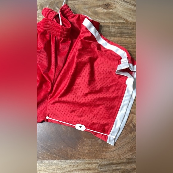 Vintage Nike Mens Mesh Basketball Shorts Drawstring Waist Running Red Size L - Picture 7 of 7